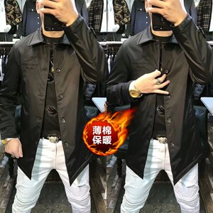 2987欧货秋冬季克苏鲁大衣休闲棉服风衣外套男士中长款翻领男装潮