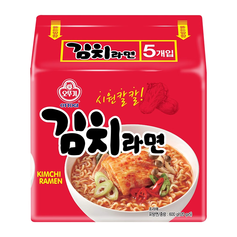 【天猫U先】不倒翁金拉面 泡菜拉面/辣味金拉面120g*5袋