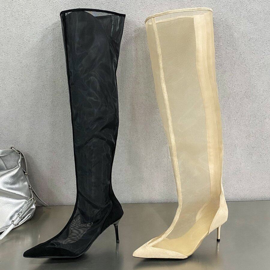 性感风网纱过膝长靴女202