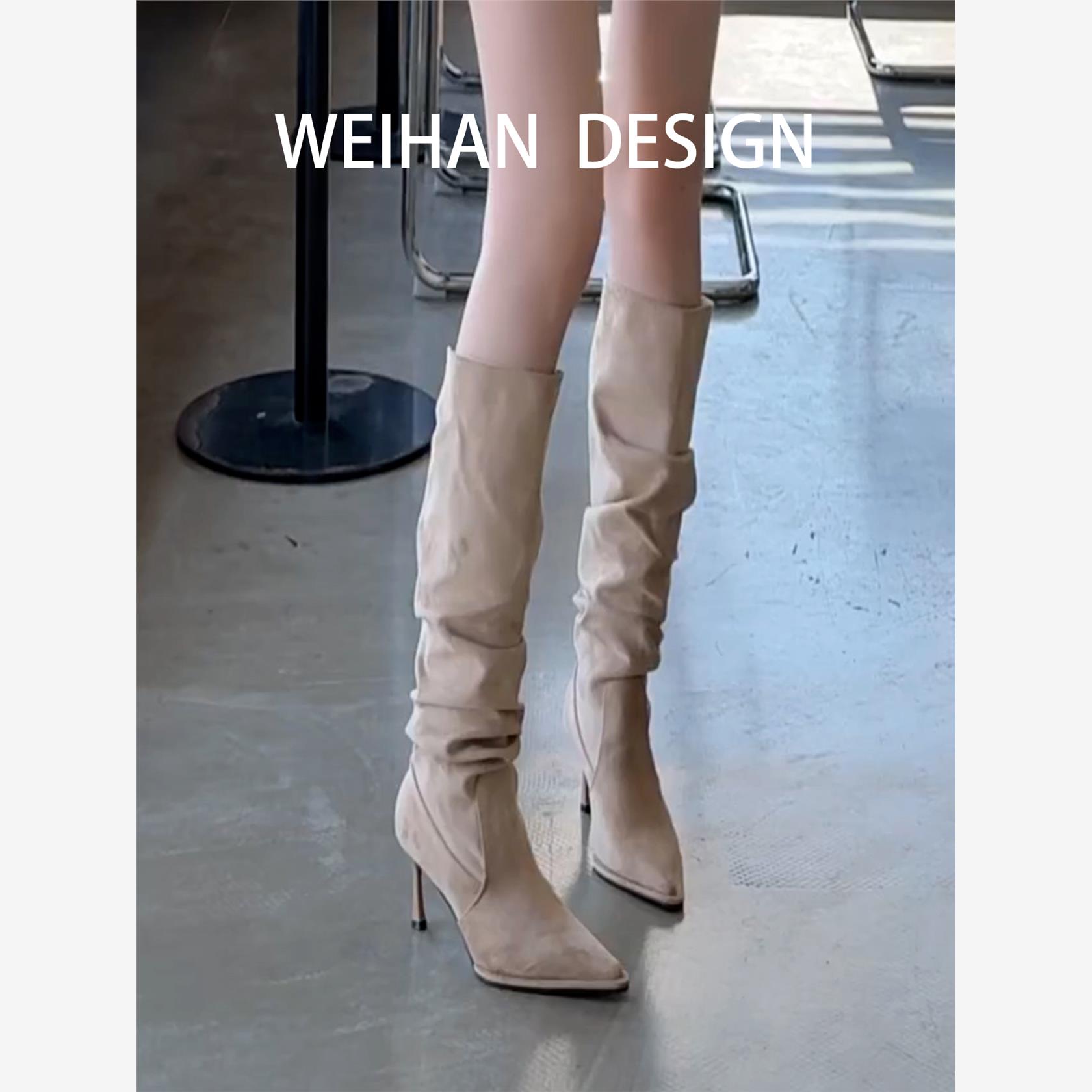 羊皮版！复古尖头褶皱细