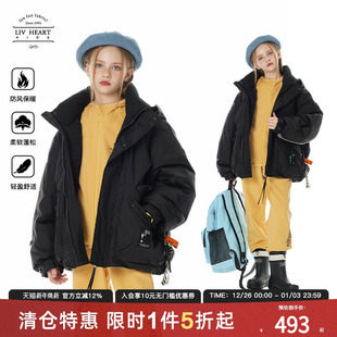 儿童加厚工装 2025新款 外套大童 女童冲锋羽绒服女冬季 日本LIV童装