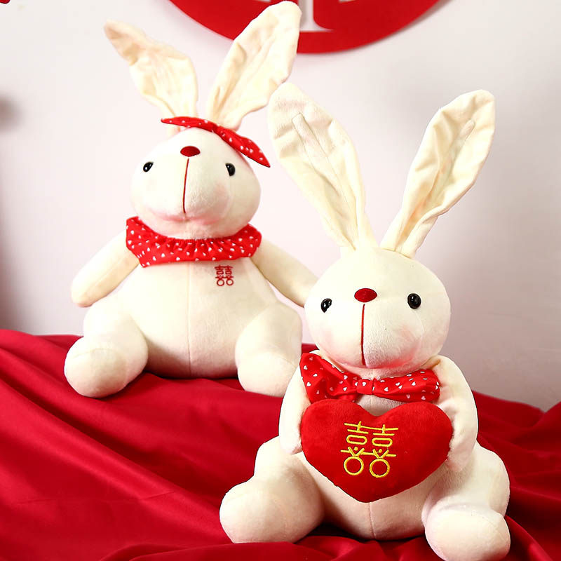 压床娃娃一对结婚用品床上婚庆婚房布置高档喜字抱枕福娃礼物公仔