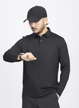 AS·ECOⅡ秋季男士新品休闲运动长袖Polo衫速干透气简约舒适 HT5