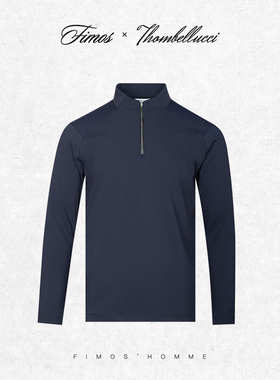 保暖底磨毛”冬季男士通勤长袖半开立领防水拉链T恤弹力显瘦 HT48