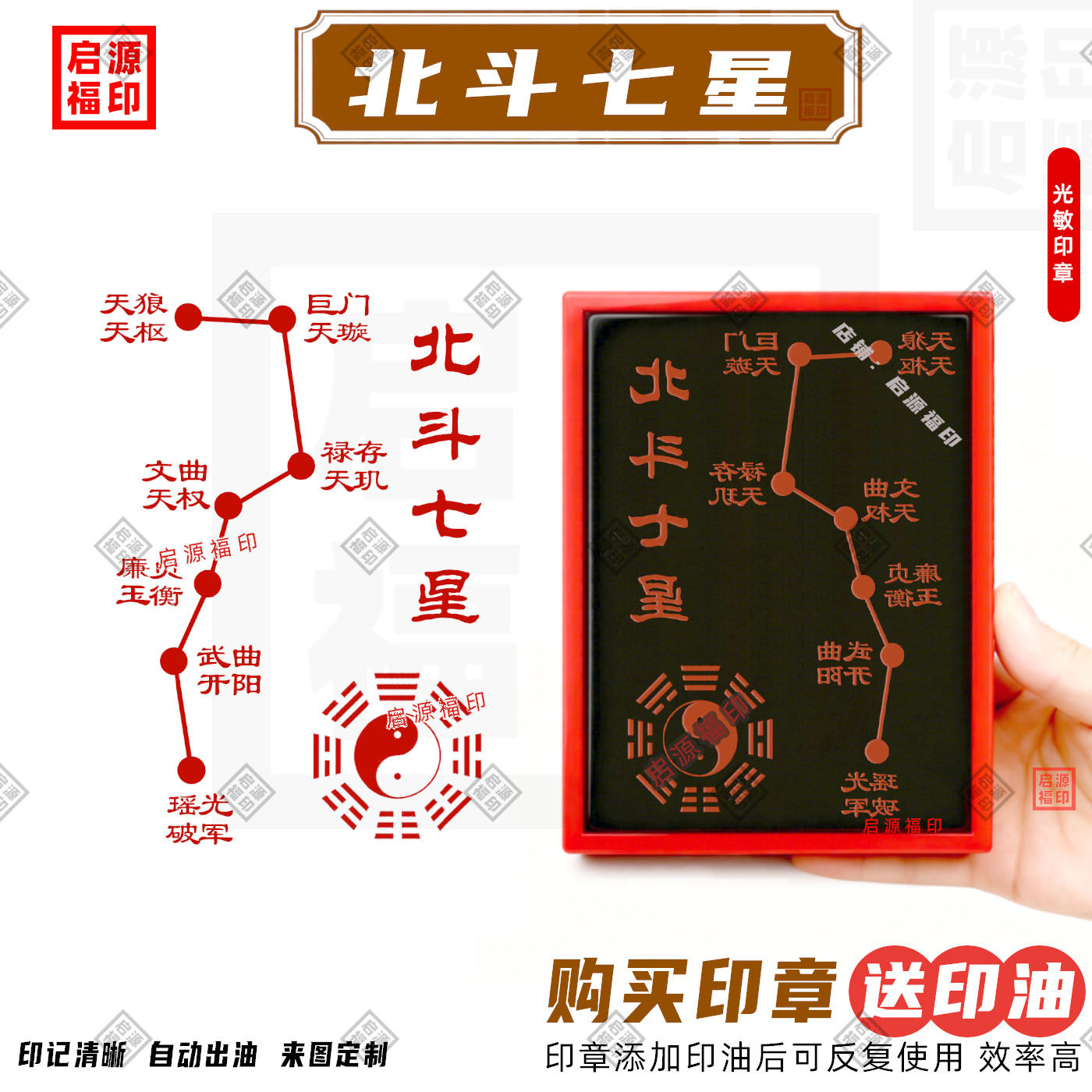北斗七星旺福阵 南斗六星阵印 2026年马年太上老君北斗星七星阵印