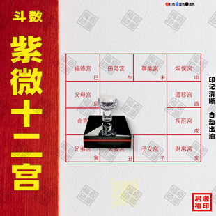 紫微斗数十二宫十二地支方格定制天干二十四山图章24山合斗数宫印