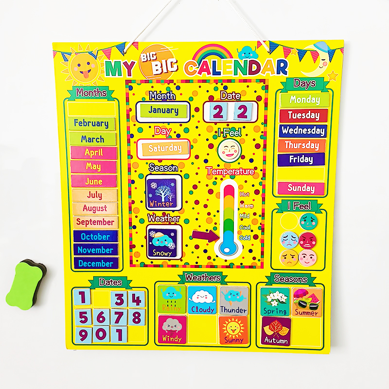 英语日历磁性挂板日期天气心情