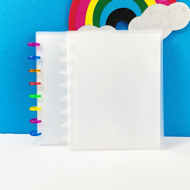a5蘑菇孔活页夹教具资料册文件夹学生文具彩虹透明内页作业收纳册