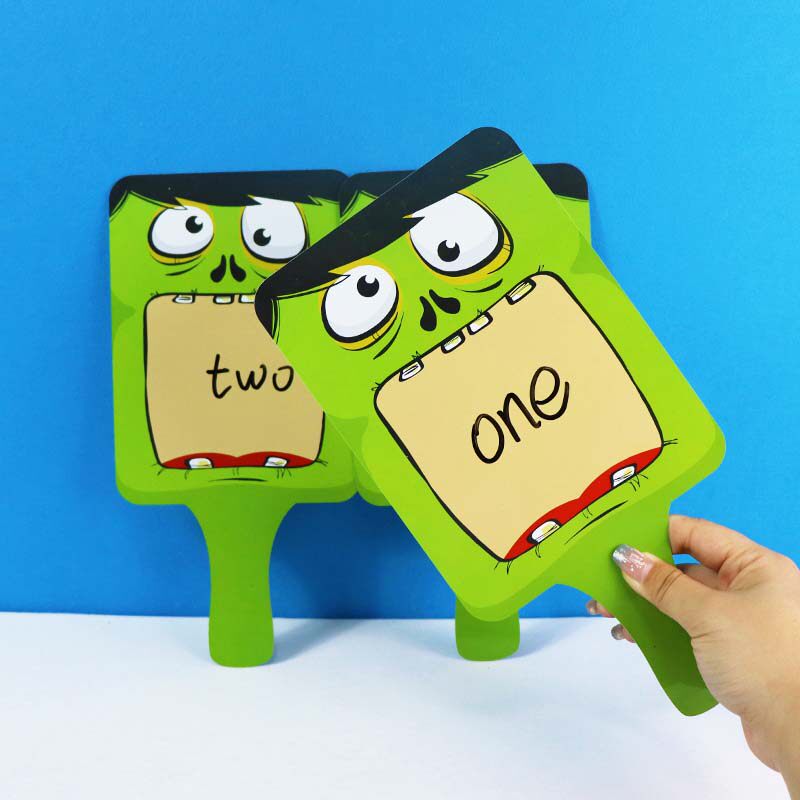 pvc怪兽答题板手持小白板教具知识竞赛可擦写英语课堂儿童写字板