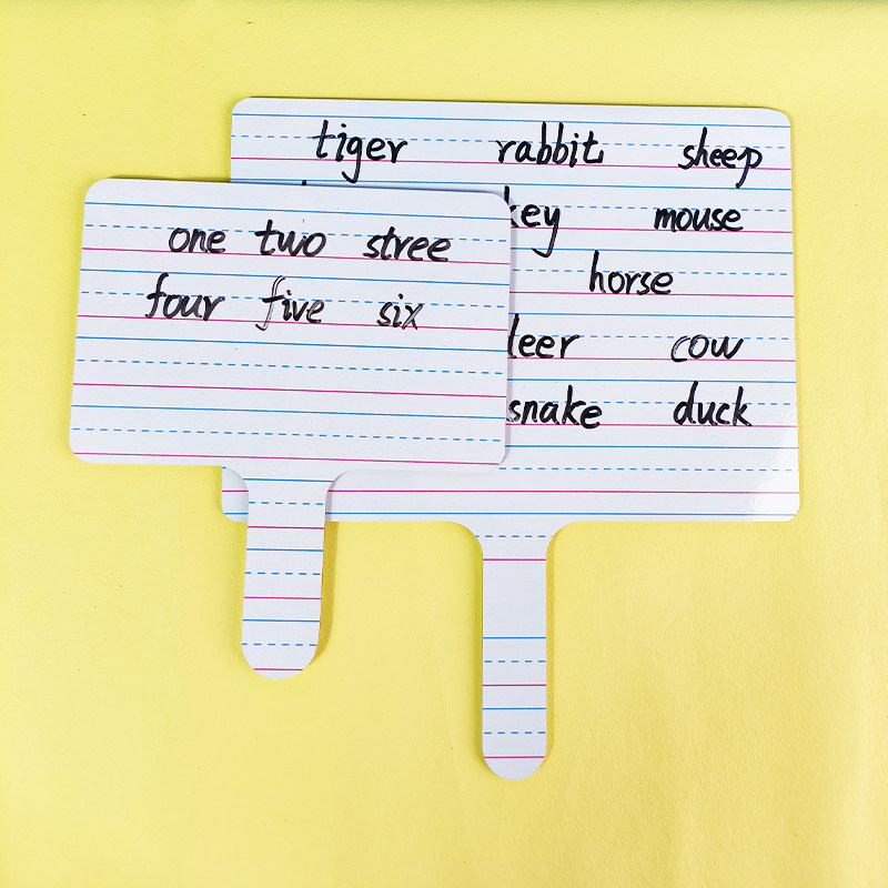 四线三格手持小白板双面可擦拭英语课堂教具小学生答题板大号教学