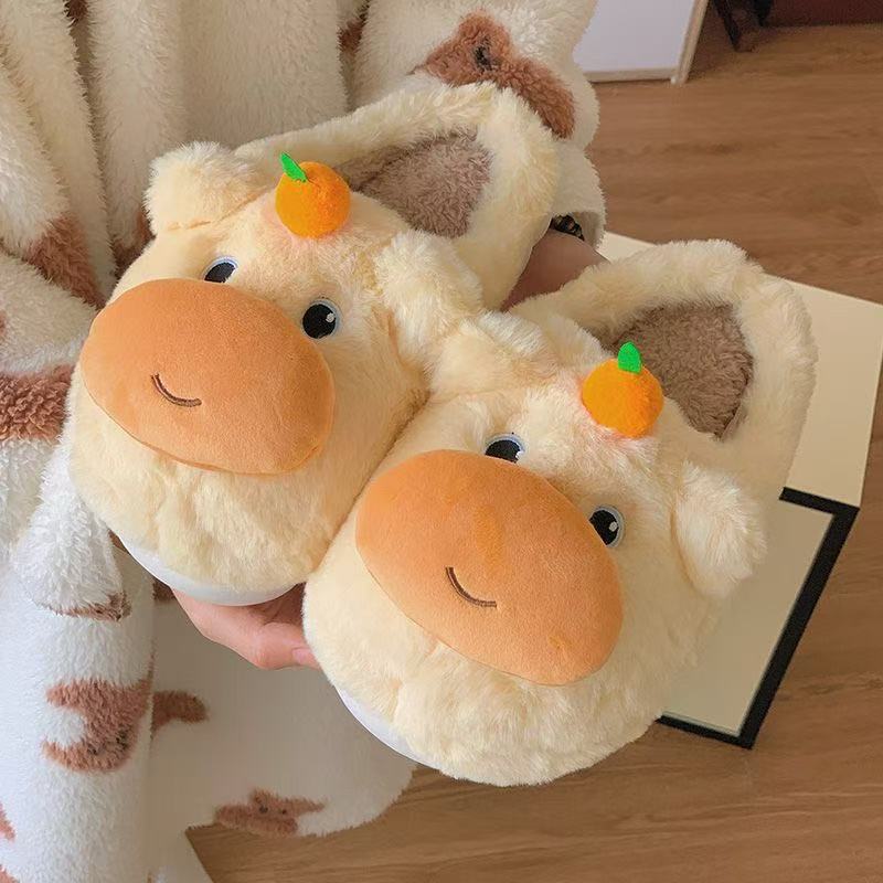 可爱水豚噜噜棉拖女居家棉拖鞋