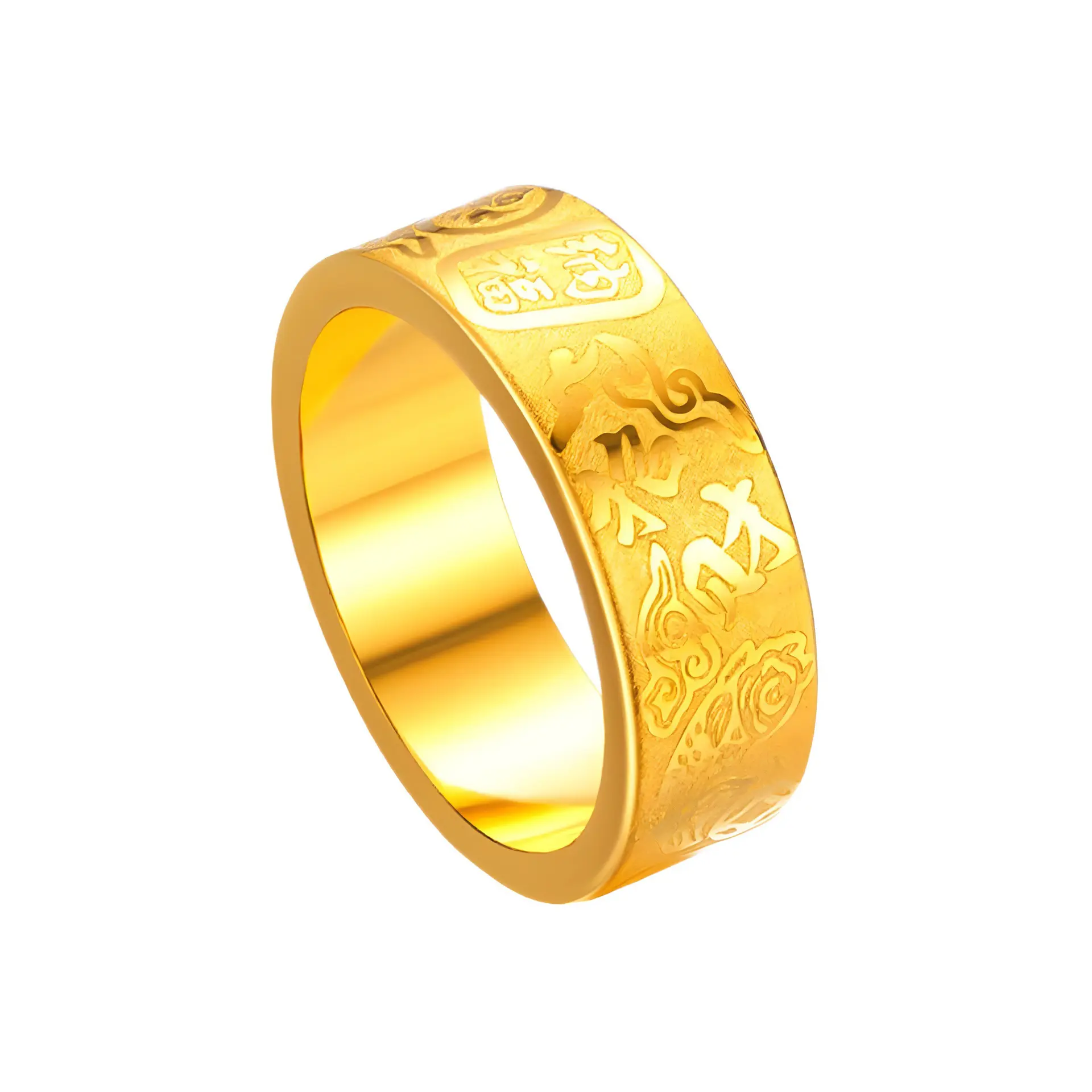 越南沙金吉言戒指男女镀金平安