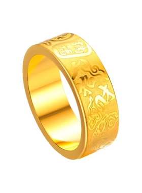 越南沙金吉言戒指男女镀金平安