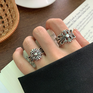 岚芷 戒指个性朋克夸张设计感饰品嘻哈开口戒指不掉色小众