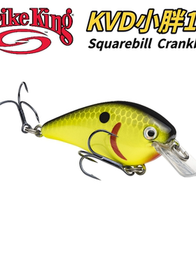 Strike King美国进口 KVD Squarebill 1.0 方舌板摇滚小胖子 静音