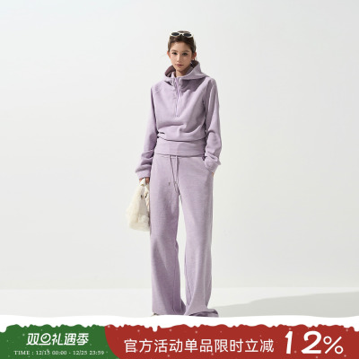 吴童童加绒加厚连帽套头长袖卫衣