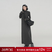 内搭A字裙 韩系宽松长款 吴童童纯色高领直筒长袖 打底连衣裙女春季