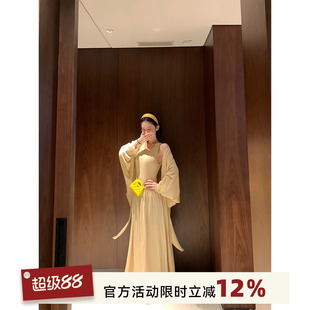 吴童童莱赛尔垂感无袖针织背心连衣裙女夏新款韩系收腰显瘦a字裙