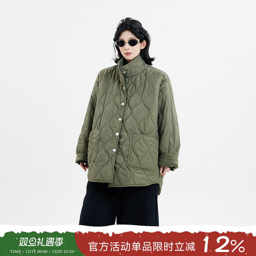 吴童童立领长袖加厚保暖棉服外套