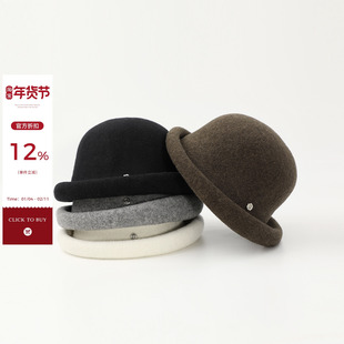 12.26【吴童优选】秋冬季礼帽百搭氛围感圆形帽子圆顶帽