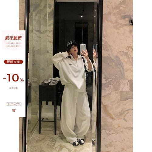 吴童童刺绣立领宽松长袖卫衣