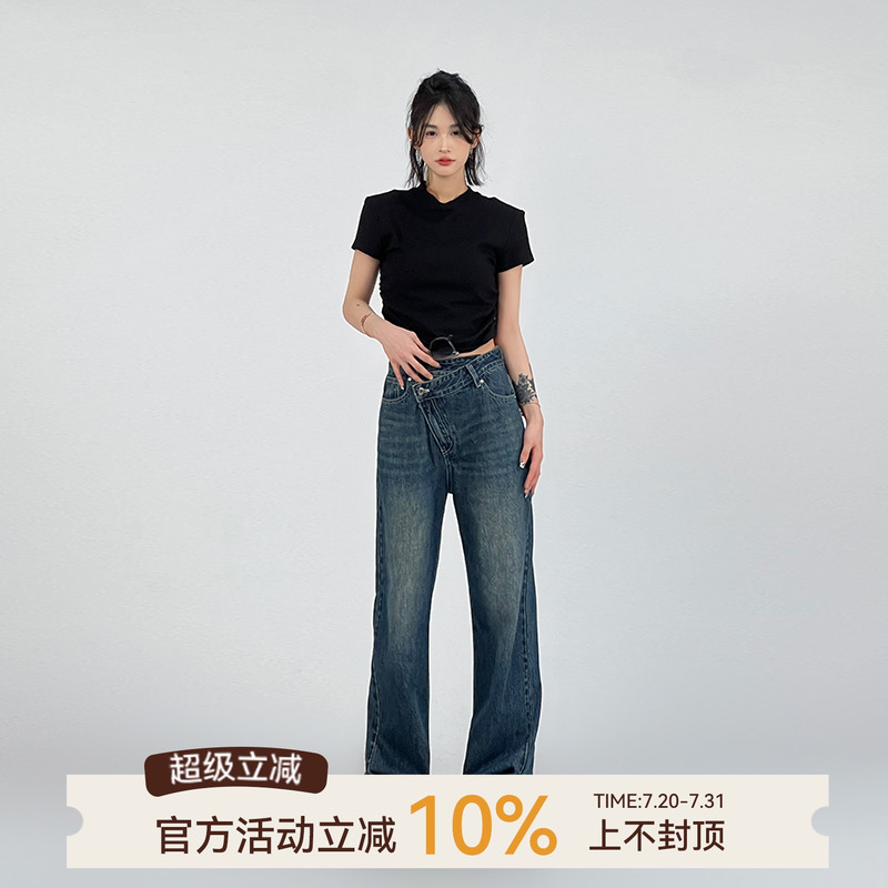 黑色正肩短袖T恤夏季短款上衣