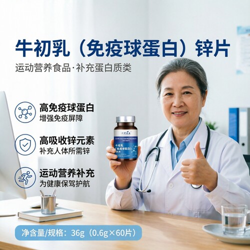牛初乳免疫球蛋白锌片60片学生儿童青少中老年男女增免疫抵抗秋冬