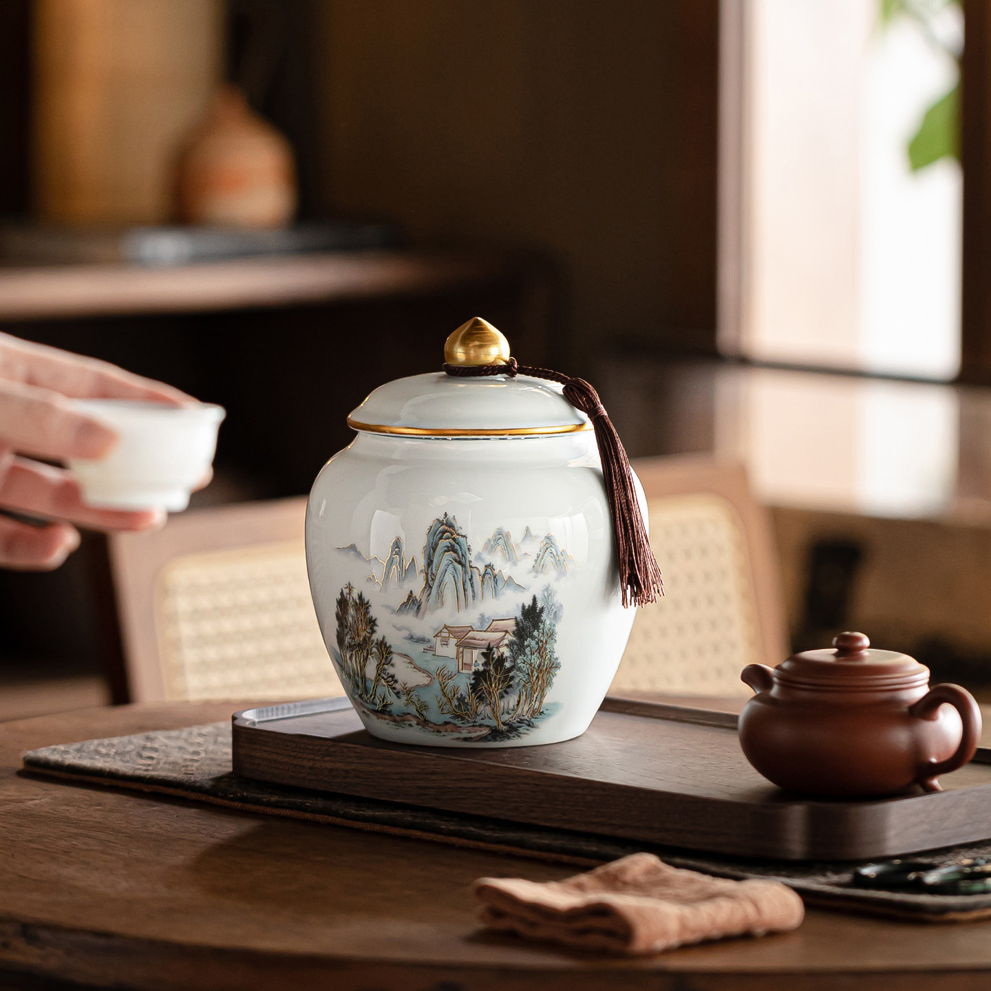 2026新款茶叶罐陶瓷茶叶储存罐中式风储存罐密封罐精品储茶罐大号图片