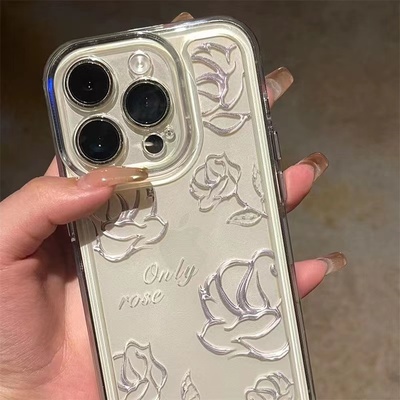 iphone13pro手机壳iphone11promax/苹果13手机壳高级感/苹果12/苹果6splus/iPhone15/iPhone7/苹果xsmax玫瑰x