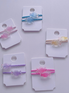 卡通玫色蓝色黄色紫色粉色糖果小啾啾迷你圈发绳可爱宝宝头绳发饰