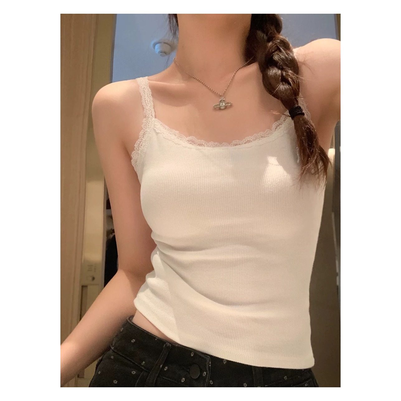 纯棉春夏2026蕾丝花边短