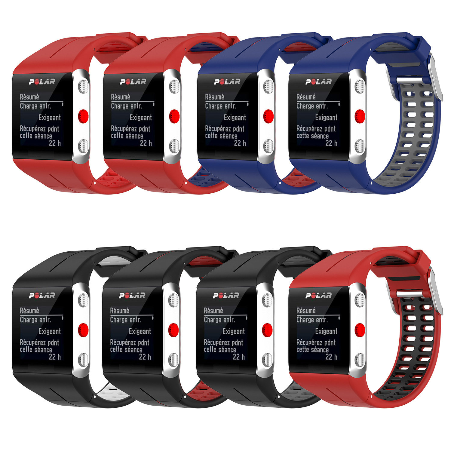 适用于博能Polar V800 GPS智能手表钢扣双色表带替换透