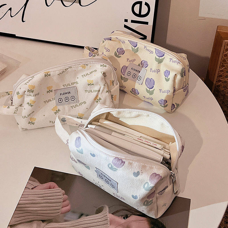 郁金香可爱笔袋高颜值便携大容量女孩学生儿童文具袋创意铅笔盒