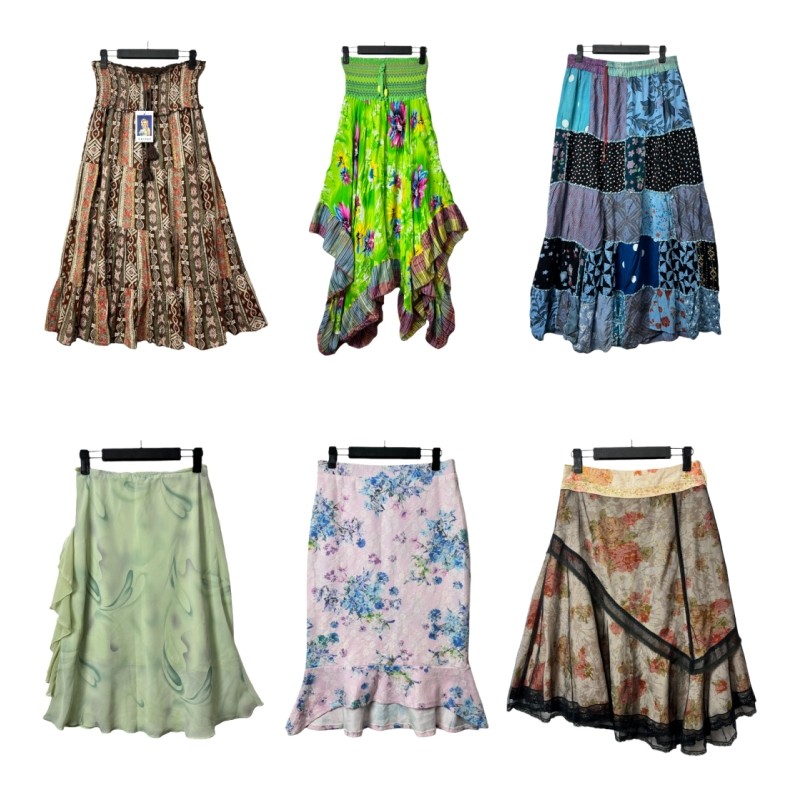 复古春夏海淘美式雪纺半身裙