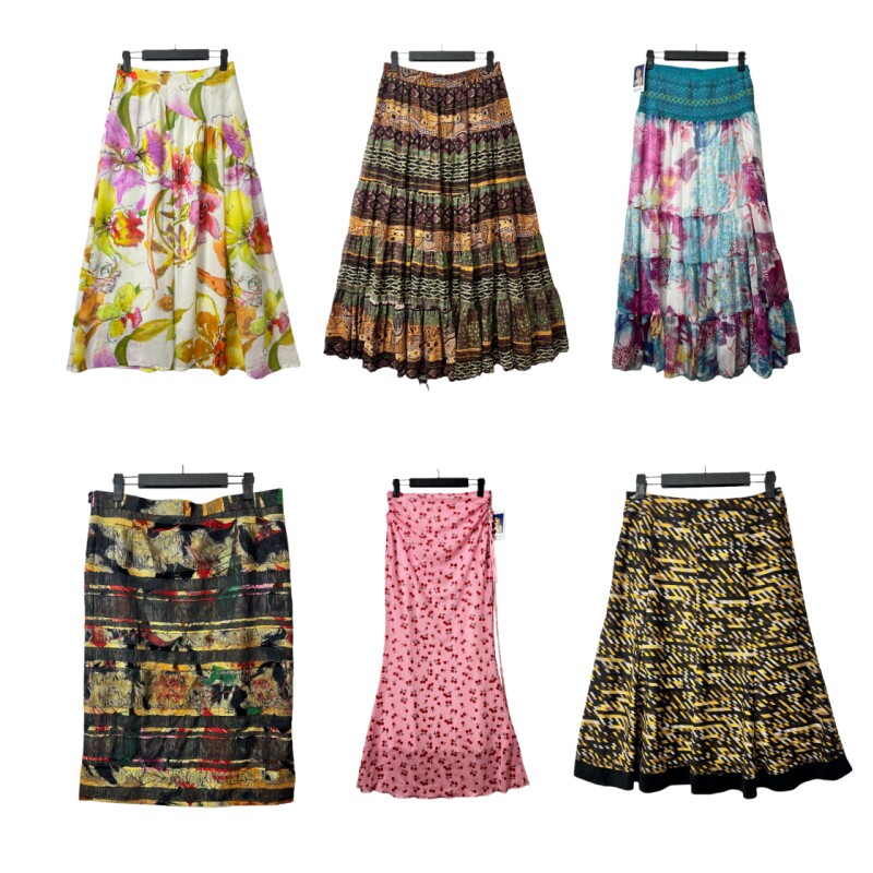 复古春夏雪纺美式海淘半身裙