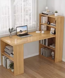 电脑台式 桌转角书桌书架组合一体桌简约家用卧室学生学习桌写字桌