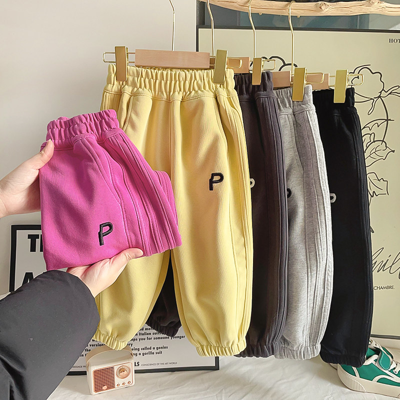 儿童卫裤男女童春秋季时尚洋气新款运动裤中大童束脚卫裤学生裤子,童装/婴儿装/亲子装,运动裤卫裤,淘宝优惠券,粉丝福利购,淘宝优惠卷