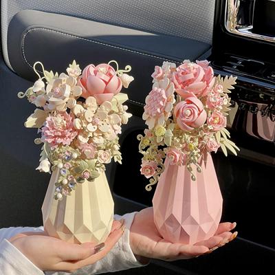 积木拼装花手工diy玫瑰向日葵花