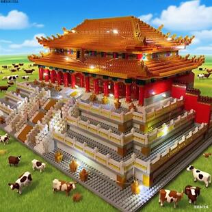 中国风古代建筑故宫太和殿积木男孩乐积木高难度巨大型积木玩具拼