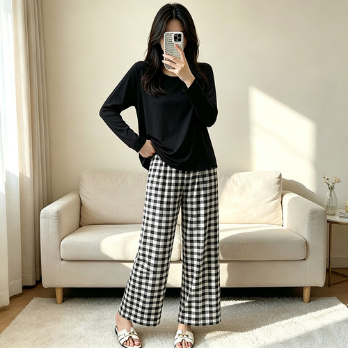 春秋大码莫代尔家居服套装