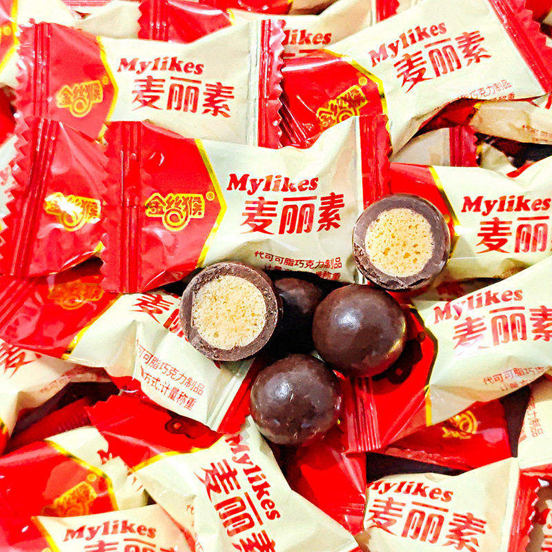 金丝猴麦丽素散装桶装巧克力独立包装休闲零食巧克力糖果代可可脂
