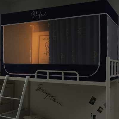 学生宿舍蚊帐床帘遮光一体式寝室单人上铺下铺带支架全封闭拉链款