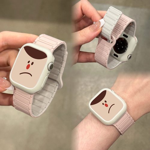 张婧仪同款磁吸硅胶iWatch表带