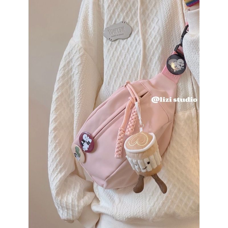 儿童运动斜挎包女孩帆布休闲包包女新款潮夏天运动胸包小众百搭