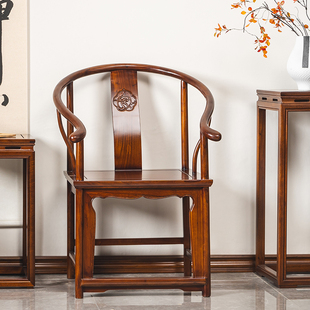 新中式实木圈椅三件套茶椅太师椅茶室椅子现代休闲洽谈茶桌椅禅意