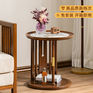 乌金木实木茶几沙发边几客厅家用可移动轻奢高级感阳台休闲小桌子