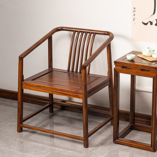 新中式乌金木实木圈椅茶椅