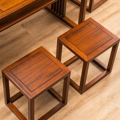 新中式乌金木实木凳子家用长板凳餐桌方凳茶凳门口换鞋凳长条凳