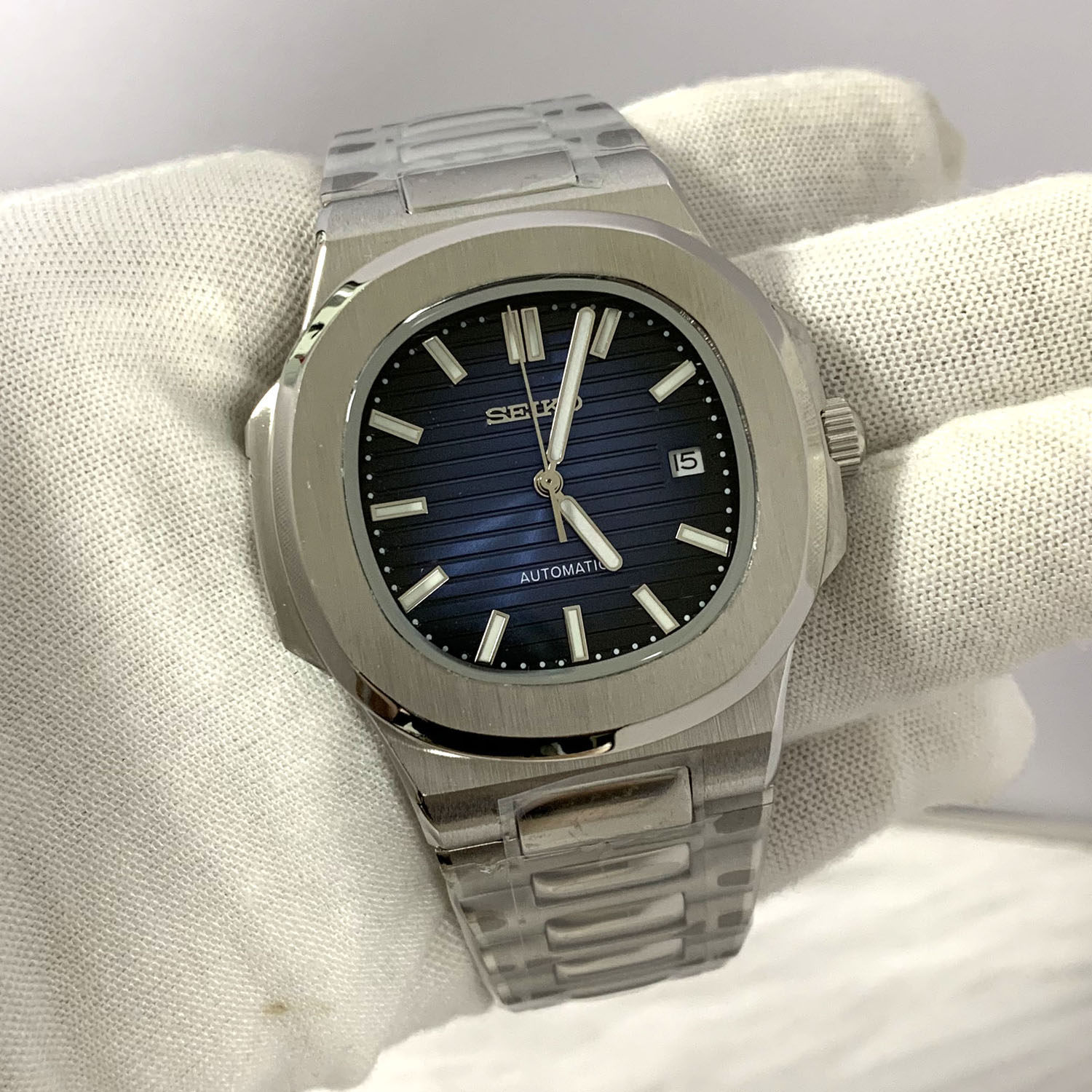 thumbnail for Stainless steel watch male 41mm automatic 2813 movement watch fashion waterproof business watch stainless steel case strap