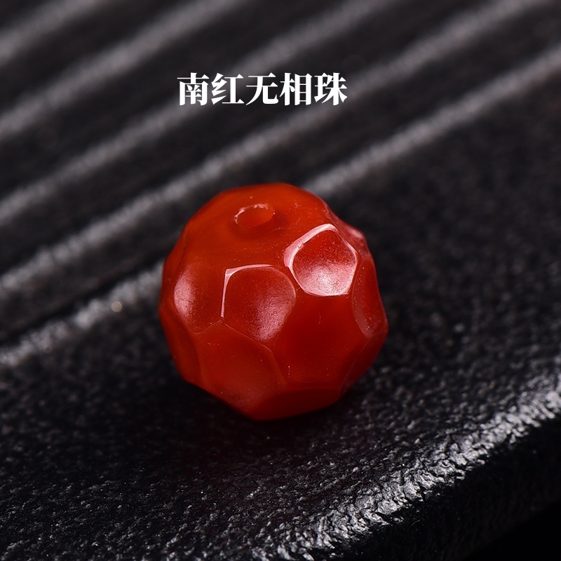 天然南红玛瑙无相切面桶珠散珠